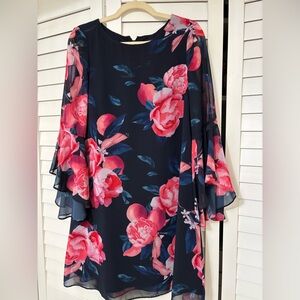 Nine West Navy and Pink Floral Dress
